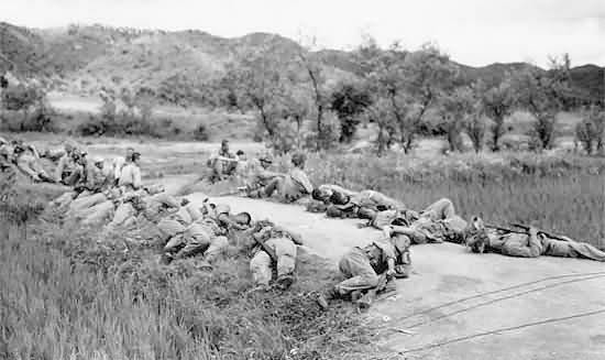Exhausted ROKs after battling NK invaders