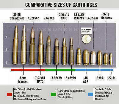 Bullet size comparisons