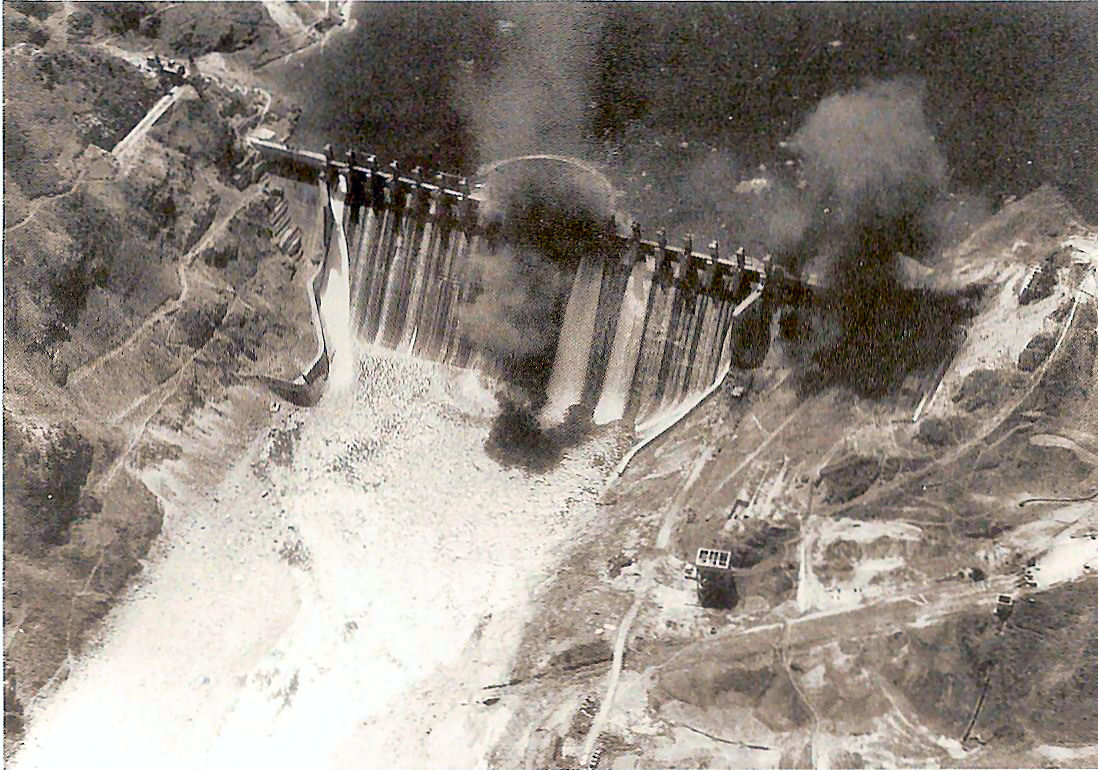   The Hwach'on Dam Under Attack By AD Skyraiders using torpedoes   (right click, view image to see actual photo)