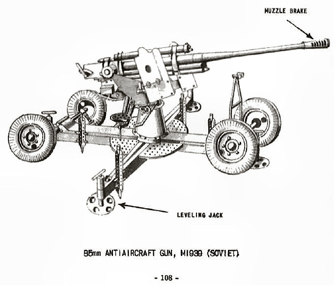  85mm Antiaircraft Gun, M1939 (Soviet) 