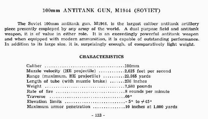  100mm Antitank Gun, M1944 (Soviet) 