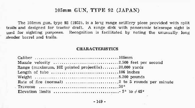  105mm Gun, Type 92 (Japan) 