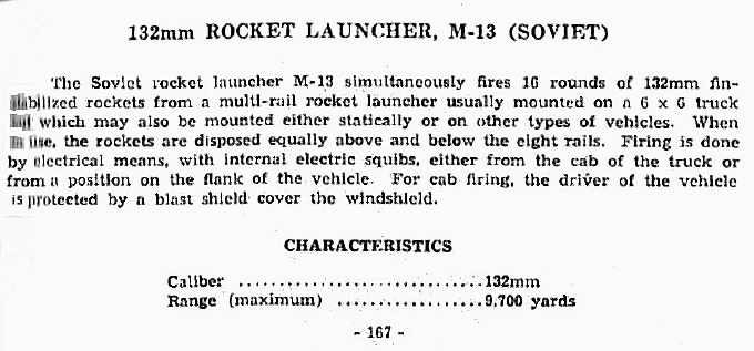  132mm Rocket Launcher, M-13 (Soviet) 