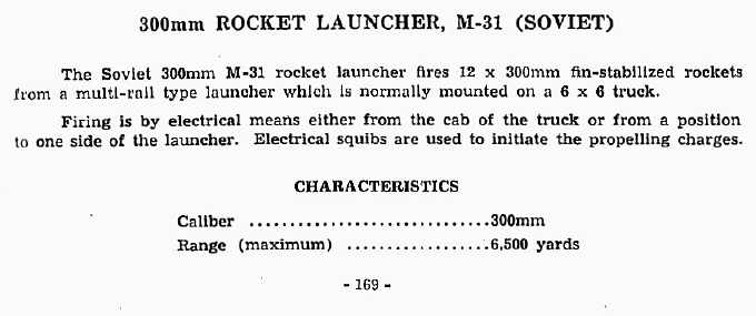  300mm Rocket Launcher, M-31 (Soviet) 