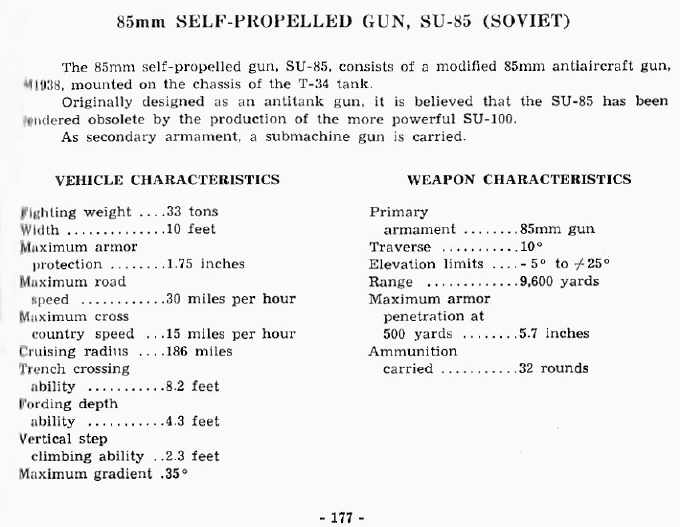  85mm Self-Propelled Gun, SU-85 (Soviet) 