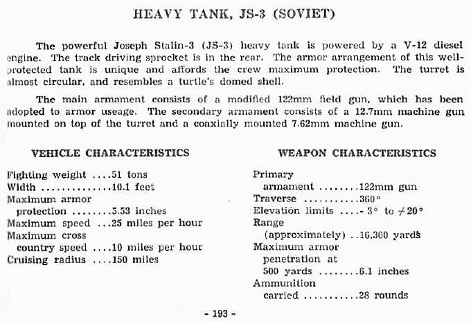  Heavy Tank, JS-3 (Soviet) 