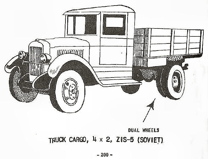  Truck Cargo, 4 x 2, ZIS-5 (Soviet) 