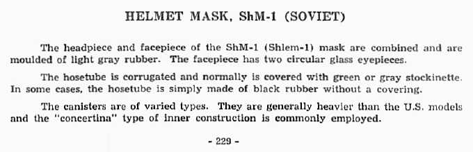  Helmet Mask, ShM-1 (Soviet) 