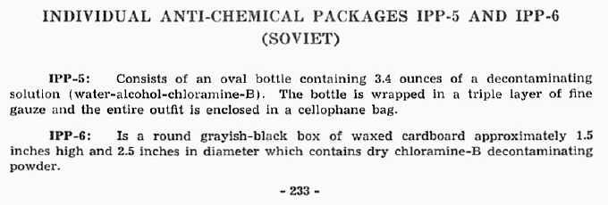  Individual Anti-Chemical Packages IPP-5 and IPP-6 (Soviet) 