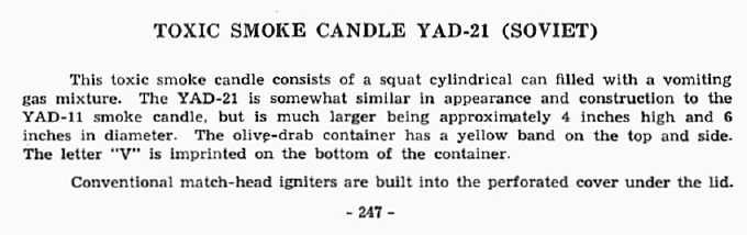  Toxic Smoke Candle YAD-21 (Soviet) 