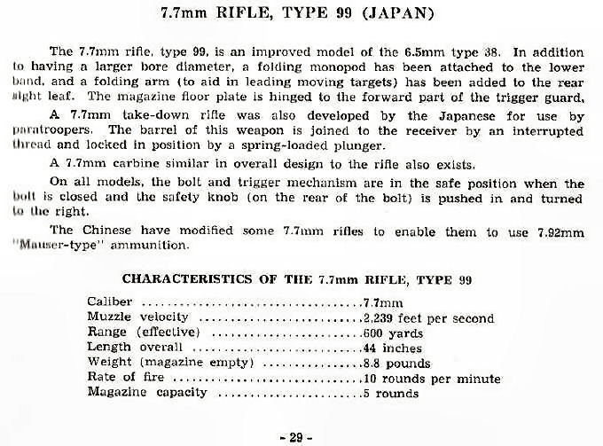 7.7mm Rifle, Type 99 (Japan) 