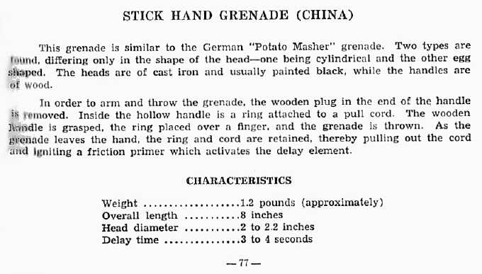 Stick Hand Grenade (China)
