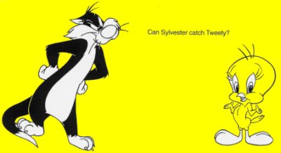 Sylvester eyes Tweetie