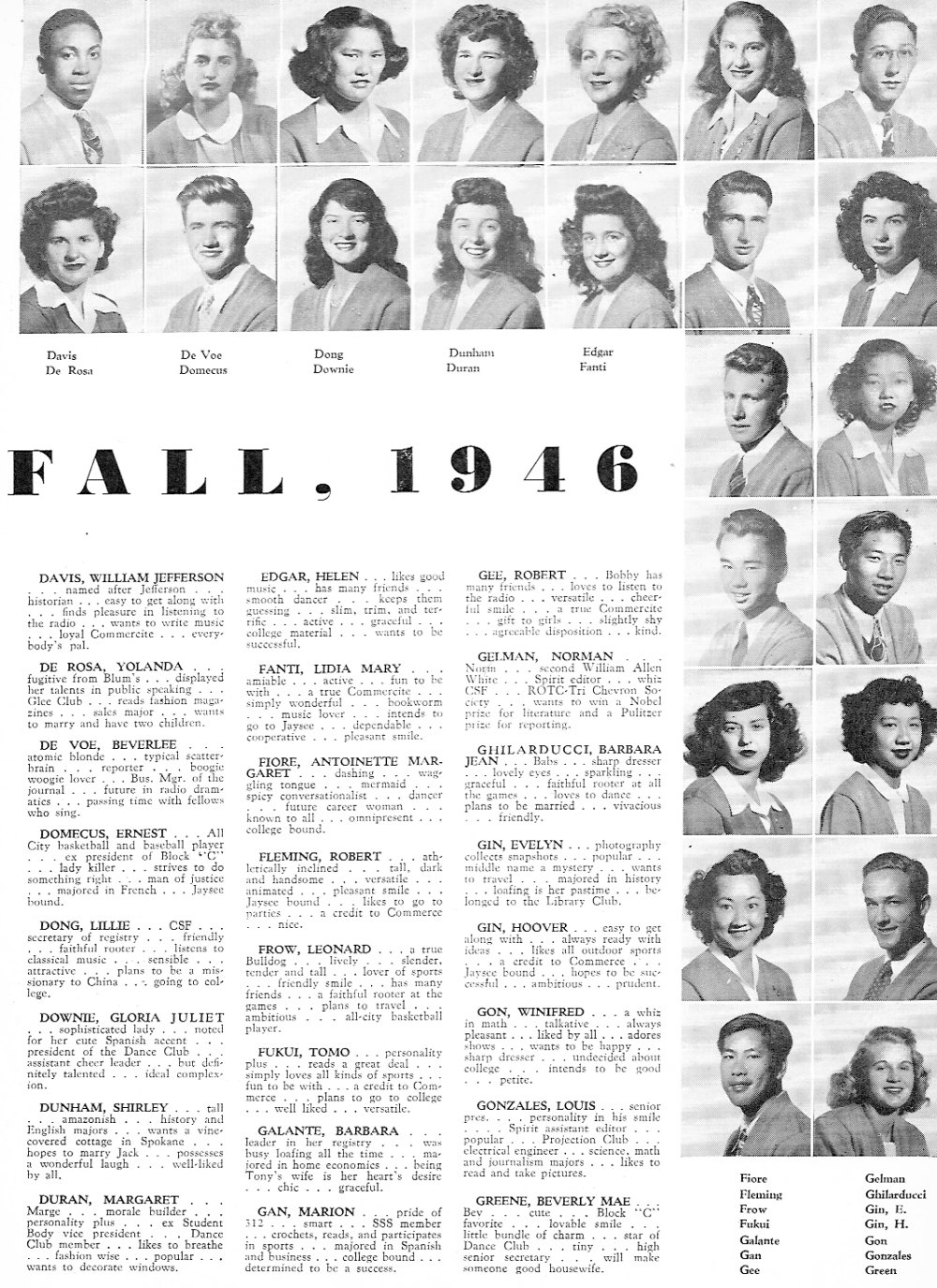 High School Of Commerce 1947 Yearbook - Fall '46, 2