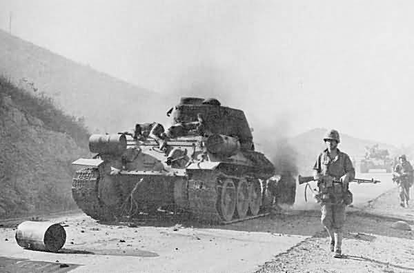 T34's on road to Seoul