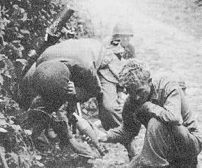 81mm firing against German positions, 1945