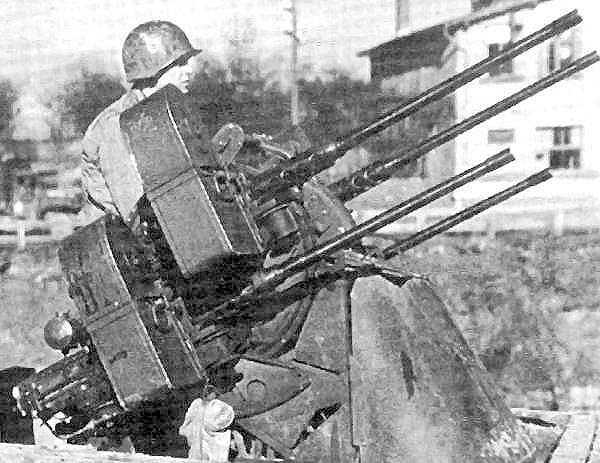 Quad .50 caliber M2hb, air cooled, Heavy Machine Guns