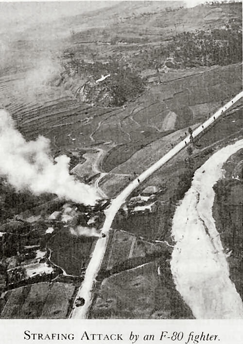 Strafing attack by F-80