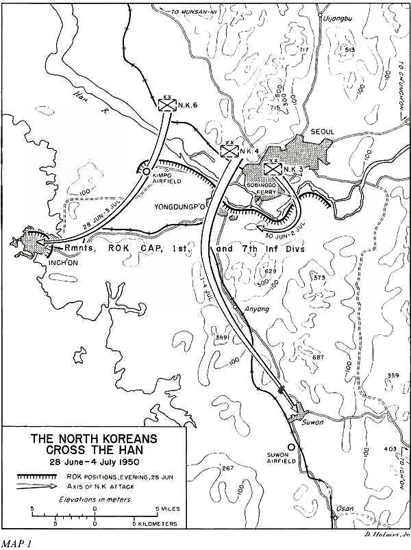 Map: North Koreans cross the Han