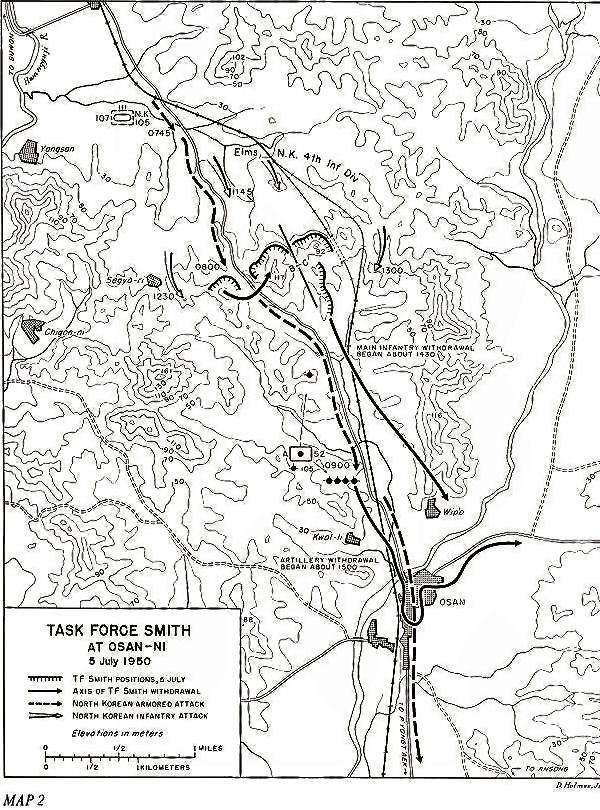 Map 2. Task Force Smith At Osan-Ni, 5 July 1950.