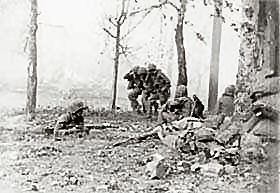 United States Marines fighting on the outskirts of Seoul, the capital of Korea.