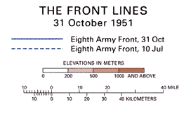 Map: The Front LInes 10 July 1951