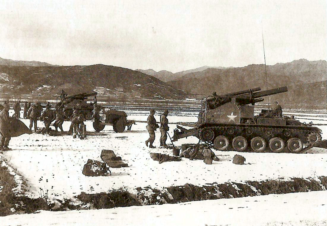  Task Force Dog Artillery in Chinhung-ni Firing Position  (right click, view image to see actual photo)