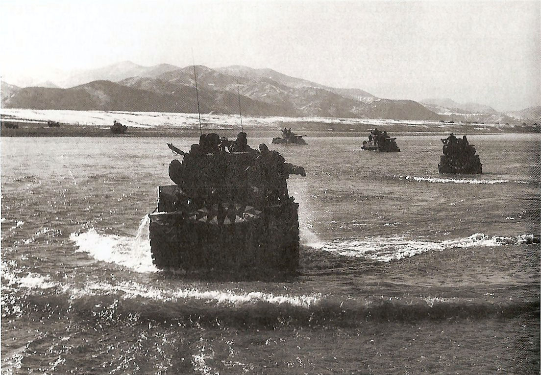  25th Infantry Division Tanks Cross the Han River  (right click, view image to see actual photo)