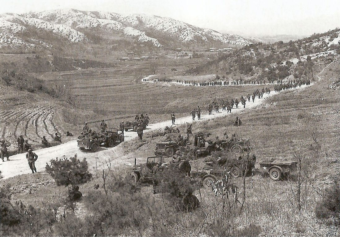   3d Infantry Division Troops Retreat From Line Utah   (right click, view image to see actual photo)