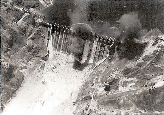 The Hwach'on Dam Under Attack By AD Skyraiders using torpedoes