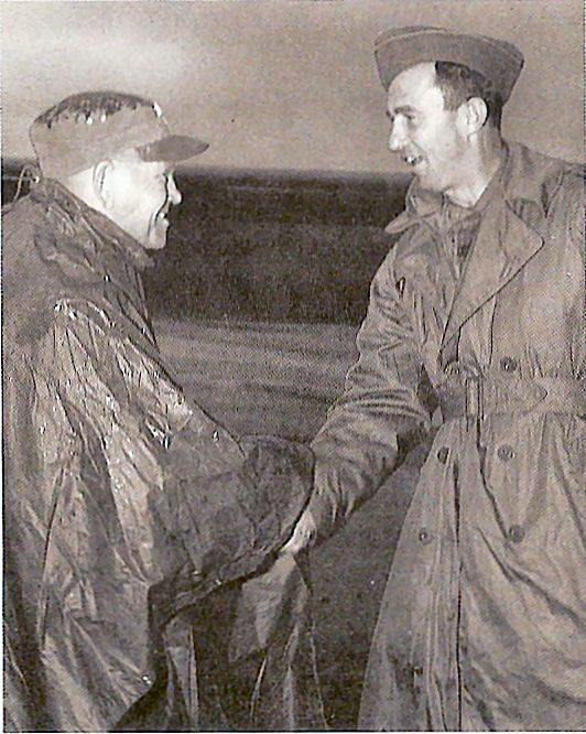 Maj Gen Frank W. Milburn with Secy of the Army Frank Pace, Jr. (right click, view image to see actual photo)