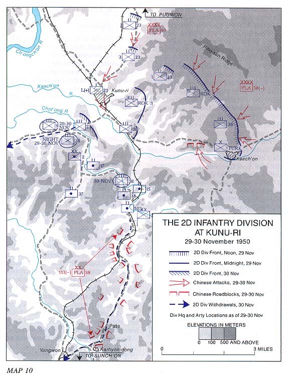  Map 10. The 2d Infantry Division at Kunu-ri, 29-30 November 1950 