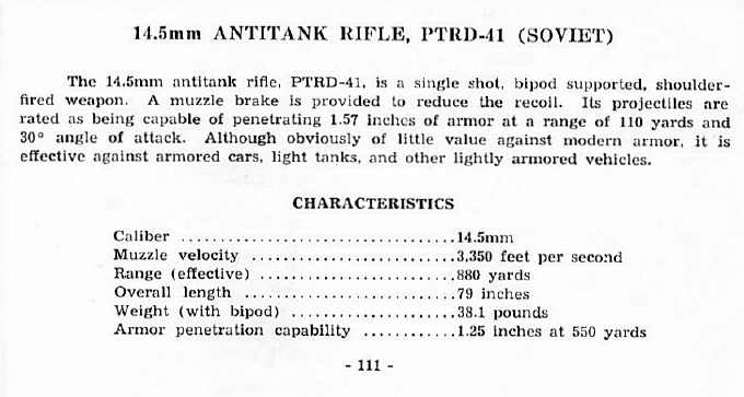  14.5mm Antitank Rifle, PTRD-41 (Soviet) 