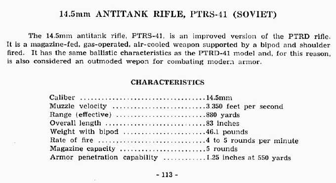  14.5mm Antitank Rifle, PTRS-41 (Soviet) 