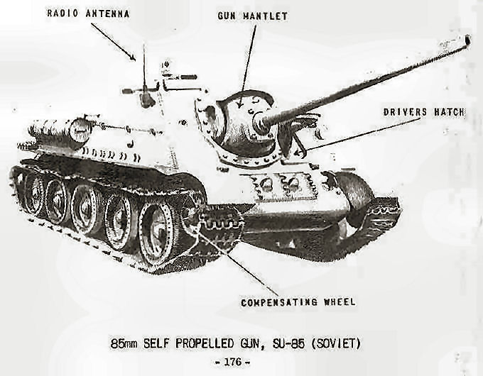  85mm Self-Propelled Gun, SU-85 (Soviet) 