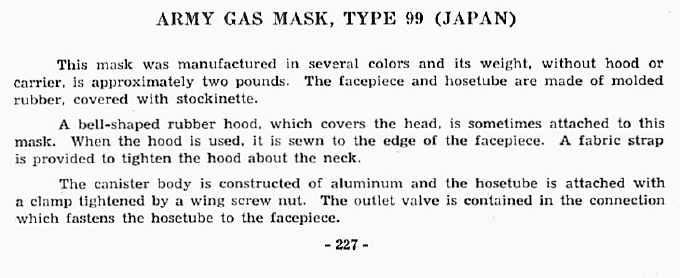  Army Gas Mask, Type 99 (Japan) 