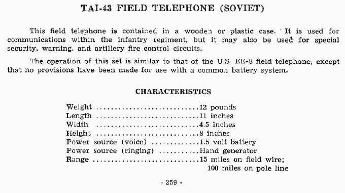 TAI-43 Field Telephone (Soviet)  