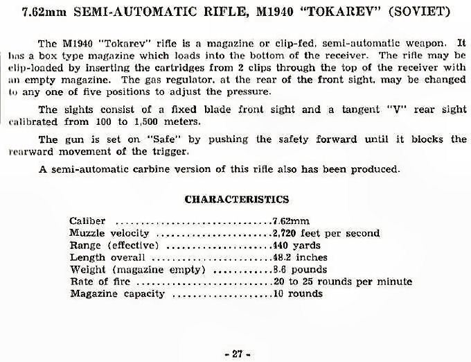 7.62mm Carbine, M1944 MOSSIN-NAGANT (Soviet) 