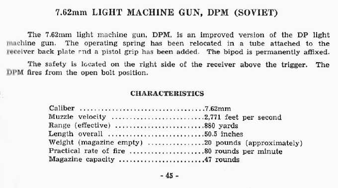 7.62mm Light Machine Gun, DPM (Soviet)