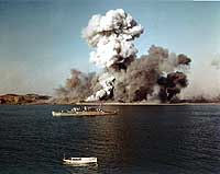 Port facilities at Inchon, South Korea, are destroyed