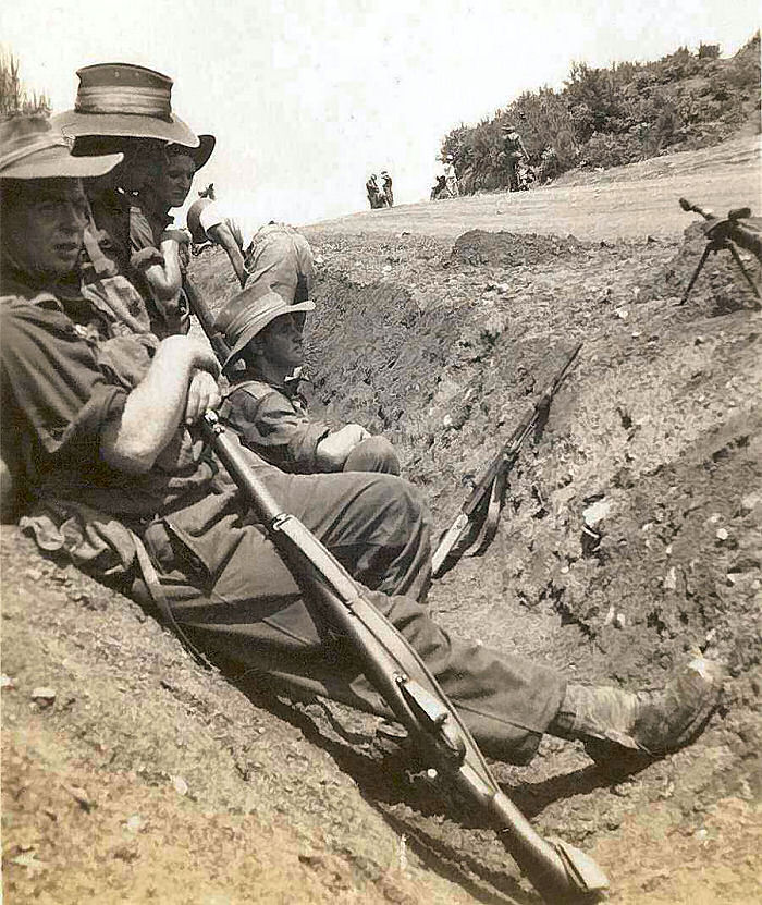 Lads karked on the march to river. 1953.