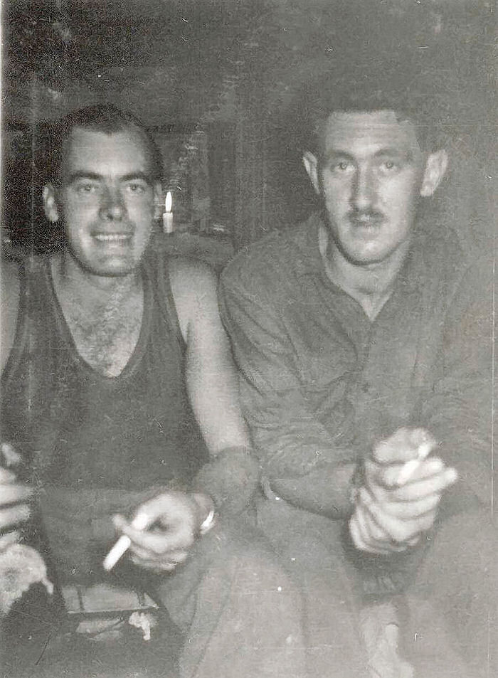 Robbie & Self in our foxhole, Samichon Valley 51/52