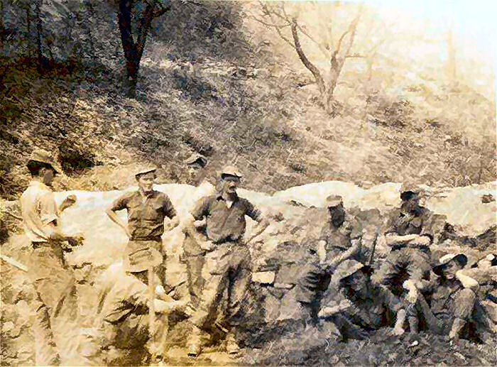 6 Pltn. at burnt village.