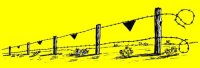 Barbed wire mounted on pickets establishing mine field boundaries, used in static positions late in Korean War