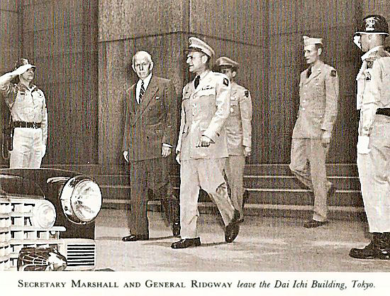 Secretary of Defense George C. Marshall and General Matthew B. Ridgway, Tokyo