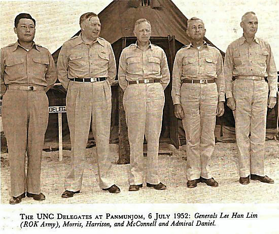 UNC Delegates At Panmunjom, 6 July 1952