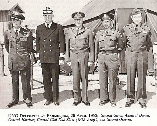 UNC Delegates at Panmunjom, 26 April 1953 