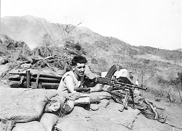 Vince Gilligan under mortar fire on Hill 355 gun position
