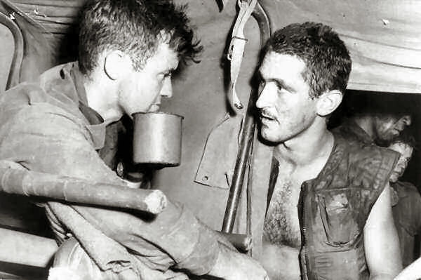 Max Wilson and Ron Cashman, B/3/RAR after Hill 75 assault