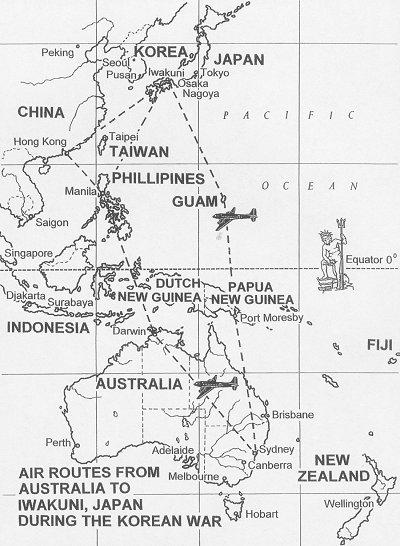 Australia Air Routes to Iwakuni
